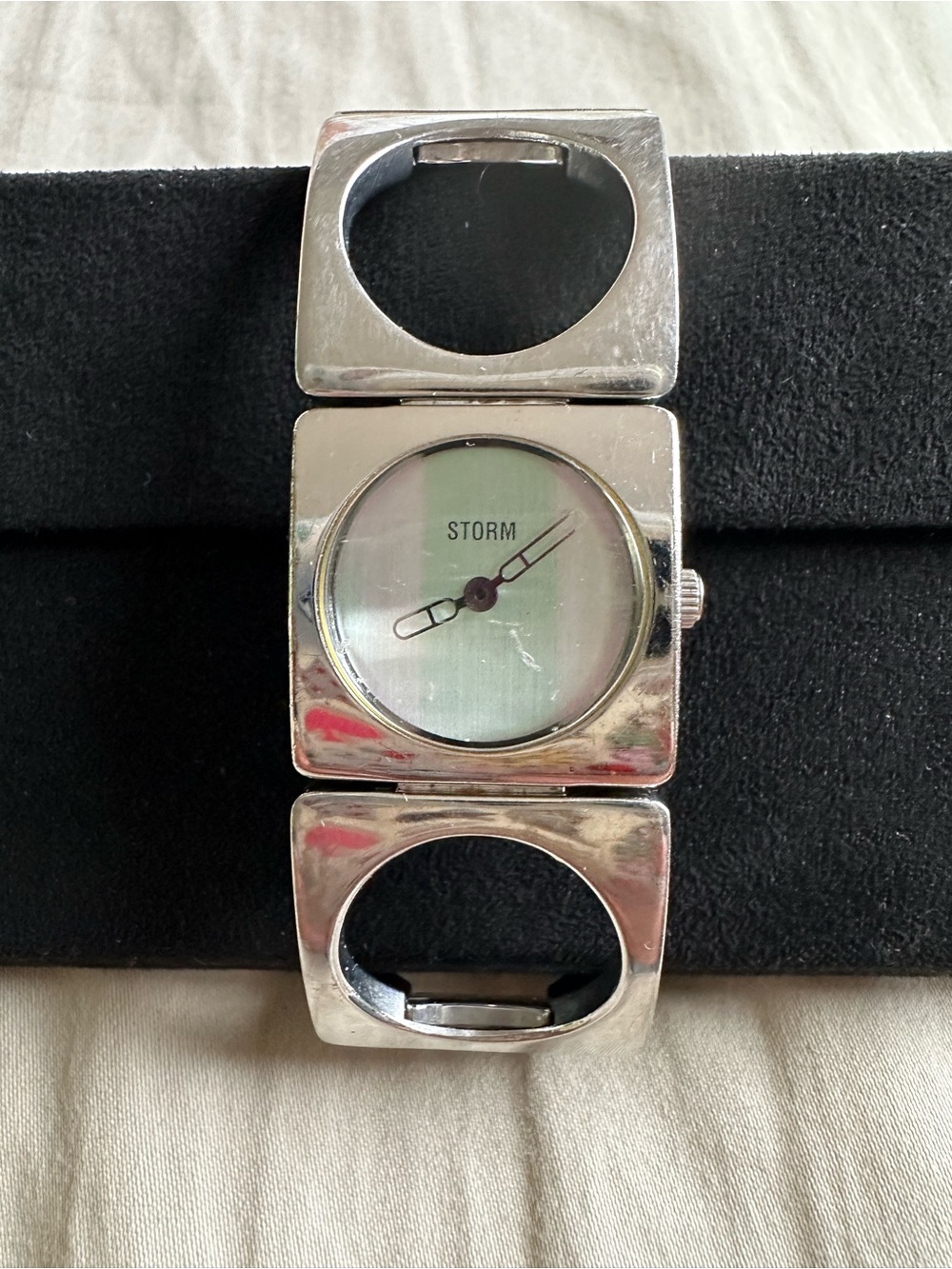 Storm Groovy Silver Stainless Steel Caseback Bracelet Watch